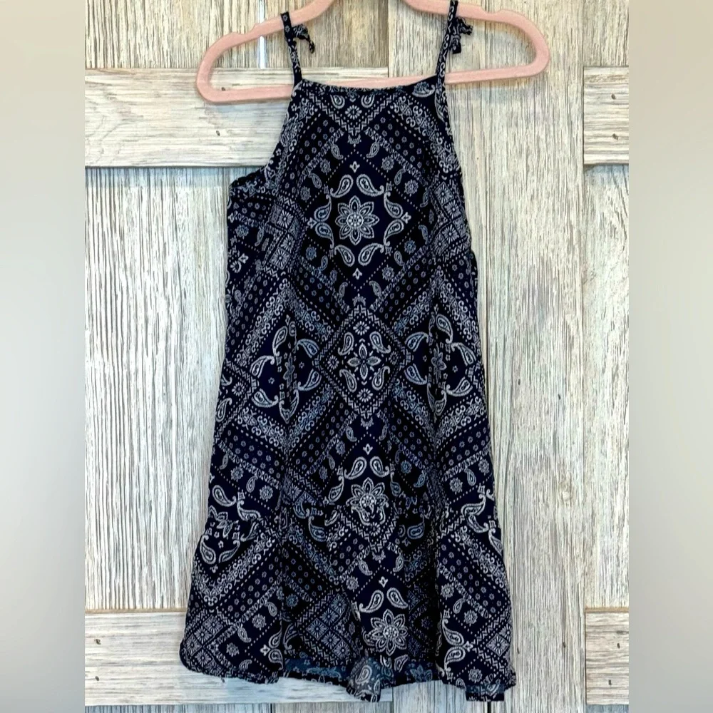 The Children's Place Navy Blue and White Patterned Dress sz 5T